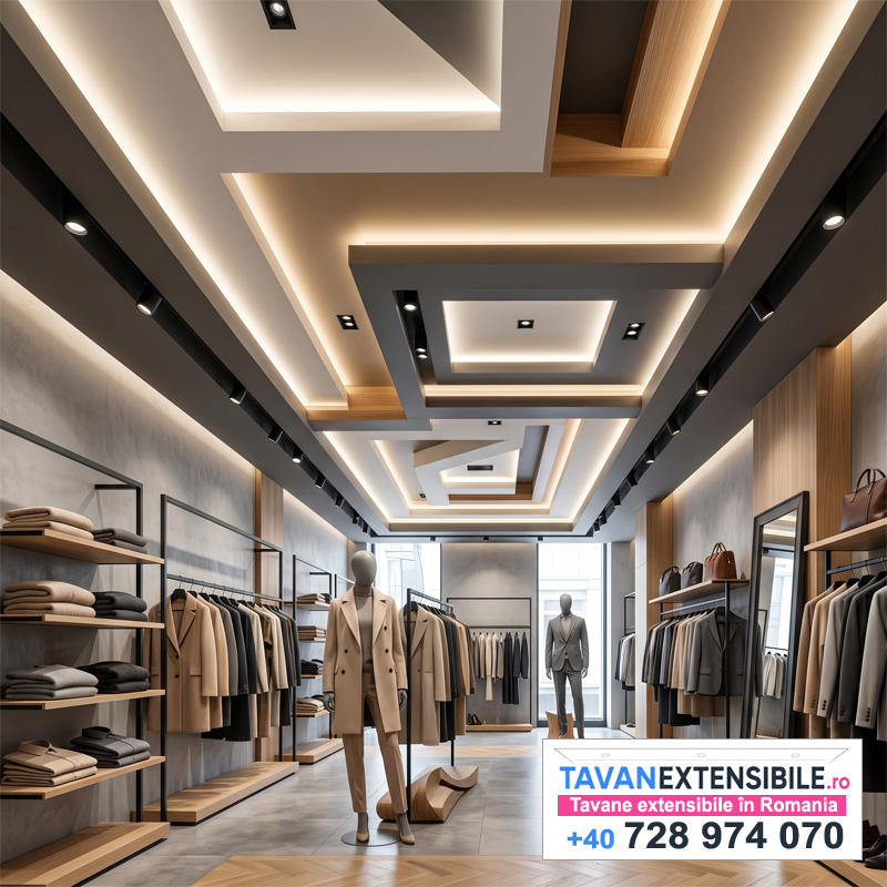 Tavan extensibil pe mai multe niveluri în bucătărie — design modern